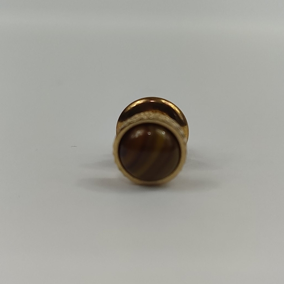 Vintage Swank Tigers Eye Tie Tack Lapel Pin - Picture 2 of 6